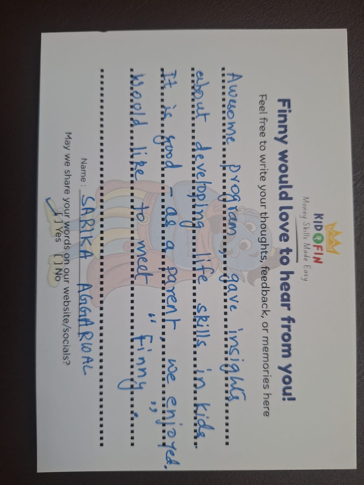 Sarika Agarwal - Testimonial